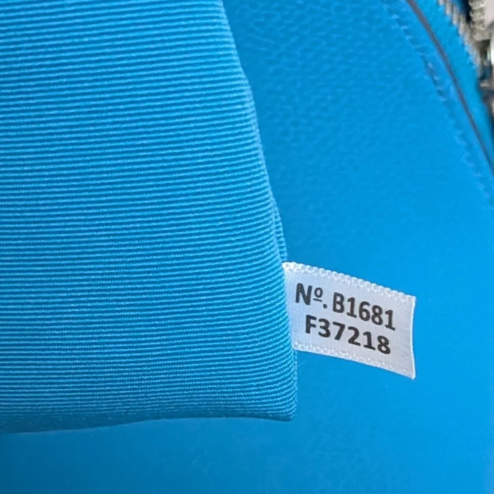 Coach Sierra Blue Large Cross-grain Leather Satchel. Used Excellent Condition. - Picture 5 of 7